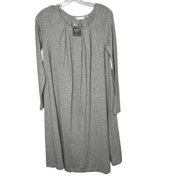 Maternity Bossini Comfortable Cotton Blend Long Sleeve Roundneck Gray Dress Sz M - Picture 1 of 11